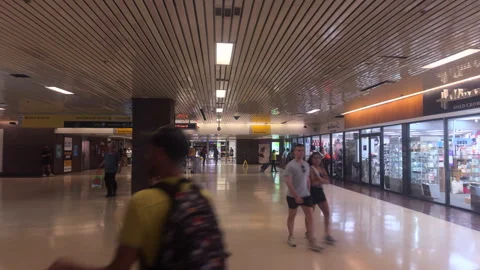 POV Walking Through Quiet Upper Level of Port Authority Bus Terminal North Wing Stock-Footage 347928421