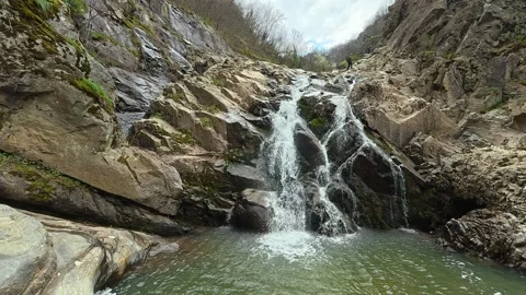 POV Walking Toward Waterfall – Calm Canyon Escape 4K Video stock 332145864