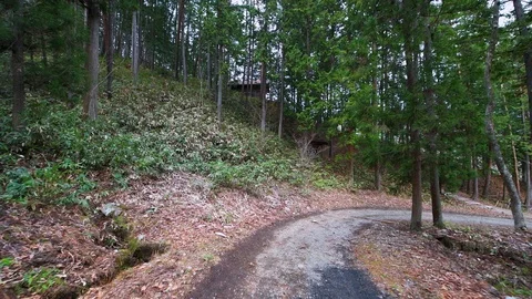 Pov walking on trail road in Hida no Sato folk village, Takayama Japan Stock Footage 124493060