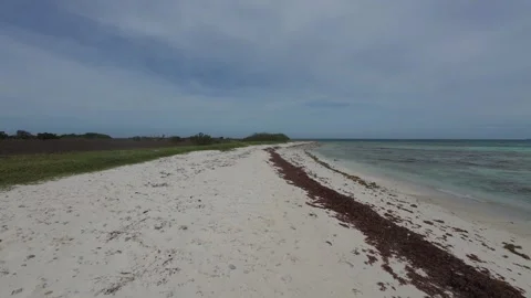 POV walking on white sand beach pristine caribbean island paradise 4k Nature Stock-Footage 337429042