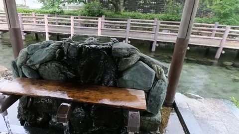 POV Walkthrough of Natural Spring Water Fountain, Saijo, Ehime, Japan Video stock 337690432