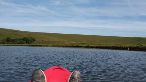 POV Water and Landscape while Kayaking at Seven Sisters, East Sussex, England 库存影片 343475038
