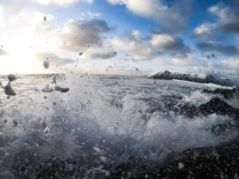 POV of wave splash Foto stock