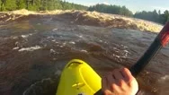 Pov Whitewater Kayaking At Flood Stock Footage