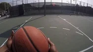 Pov Of A Young Man Shooting Free Throws While Playing Street Basketball. Stock Footage