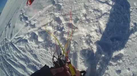 POV of a young man speed flying over mountains. Stock Footage 67979477