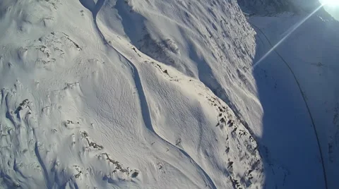 POV of a young man speed flying over mountains. Stockbeeldmateriaal 67979485