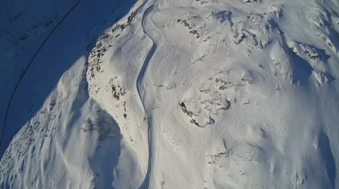 POV of a young man speed flying over mountains , slow motion. Stock Footage 68534401