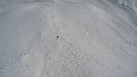 POV of a young man speed flying over mountains. Stock Footage 71211630