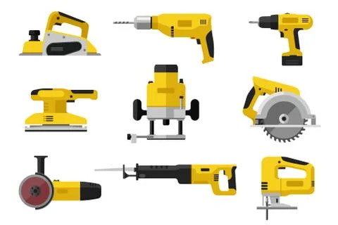 Pover electric tools Illustrazione stock