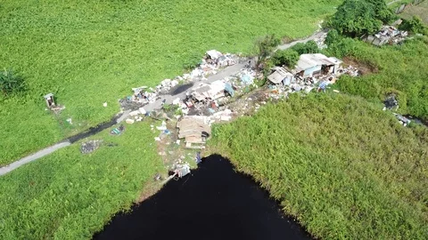 Poverty and pollution Stock Footage 90345836