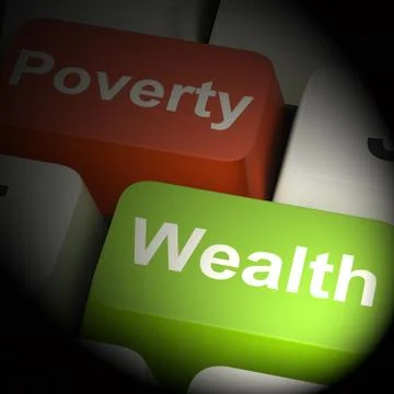 Poverty And Wealth Computer Keys 3d Rendering イラスト素材