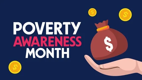 Poverty Awareness Month for improved community well-being Stock Footage 337748441