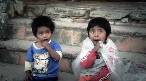 Poverty children 스톡 동영상 20542338