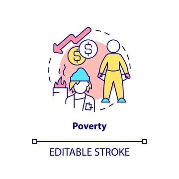 Poverty concept icon Illustrazione stock