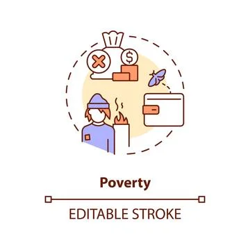 Poverty concept icon 스톡 일러스트