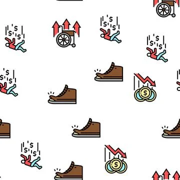 Poverty Destitution Vector Seamless Pattern Illustrazione stock