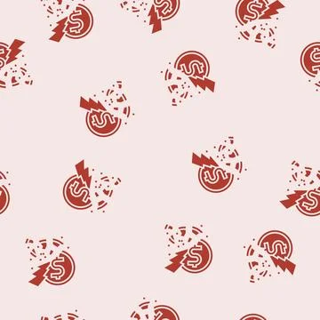 Poverty fear glyph seamless pattern 스톡 일러스트