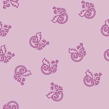 Poverty fear line seamless pattern Illustrazione stock