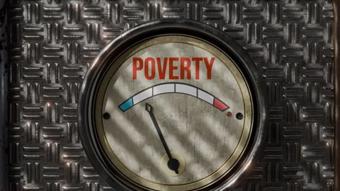 Poverty Meter Indicates Critical Level With Rusted Background Stock Footage 318166759