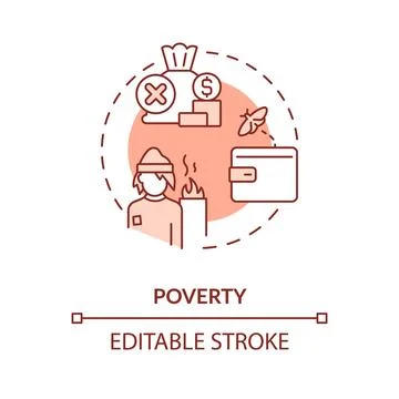 Poverty red concept icon Illustrazione stock