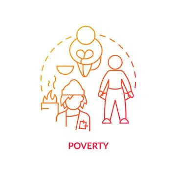 Poverty red gradient concept icon イラスト素材