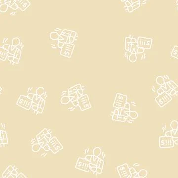 Poverty social problem line seamless pattern Stock Illustration