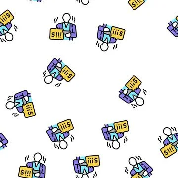 Poverty social problem vector seamless pattern Stock Illustration