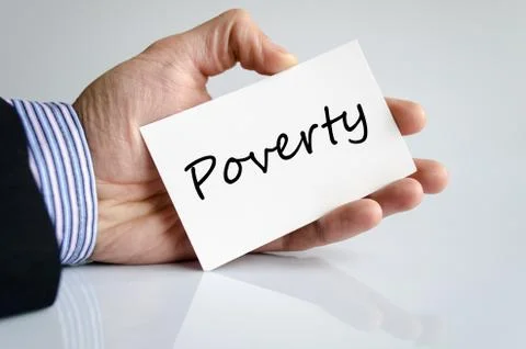 Poverty text concept Stock Photos