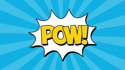 Pow Animated comic text. Pop art background. Stock Footage 253798368
