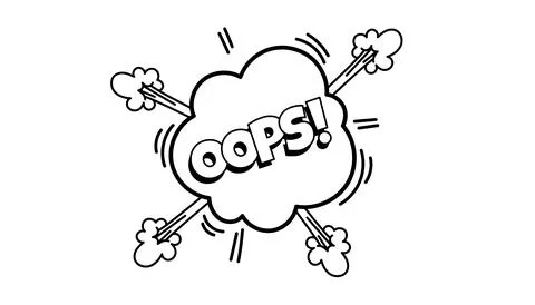 Pow comic bubble. Sound dialogue speech bubbles with word - Oops. Pop art Stock Illustration
