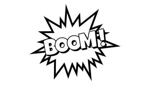 Pow comic bubble. Sound dialogue speech bubbles with word - Boom. Pop art exp Stock Illustration