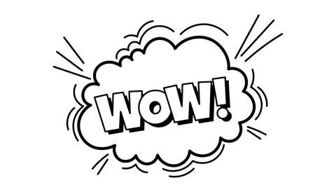 Pow comic bubble. Sound dialogue speech bubbles with word - WOW. Pop art expr Stock Illustration