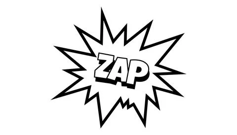 Pow comic bubble. Sound dialogue speech bubbles with word - Zap. Pop art expr Stock Illustration