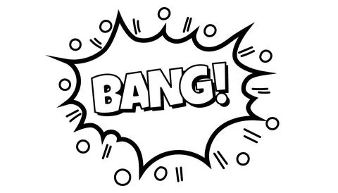 Pow comic bubble. Sound dialogue speech bubbles with word - Bang. Pop art exp Stock Illustration