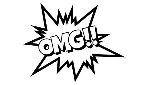 Pow comic bubble. Sound dialogue speech bubbles with word - Omg. Pop art expr Stock Illustration