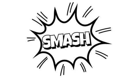 Pow comic bubble. Sound dialogue speech bubbles with word - Smash. Pop art ex Stock Illustration