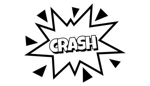 Pow comic bubble. Sound dialogue speech bubbles with word - Crash. Pop art ex Stock Illustration