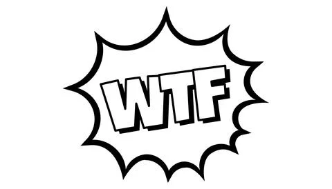 Pow comic bubble. Sound dialogue speech bubbles with word - WTF. Pop art expr Stock Illustration