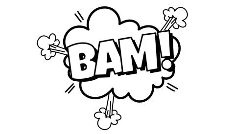 Pow comic bubble. Sound dialogue speech bubbles with word - Bam. Pop art Stock Illustration