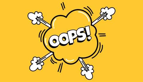 Pow comic bubble. Sound dialogue speech bubbles with word - Oops. Pop art Stock Illustration