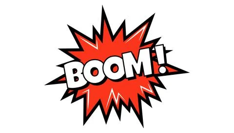 Pow comic bubble. Sound dialogue speech bubbles with word - Boom. Pop art Stock Illustration