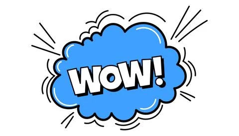 Pow comic bubble. Sound dialogue speech bubbles with word - Wow. Pop art Stock Illustration