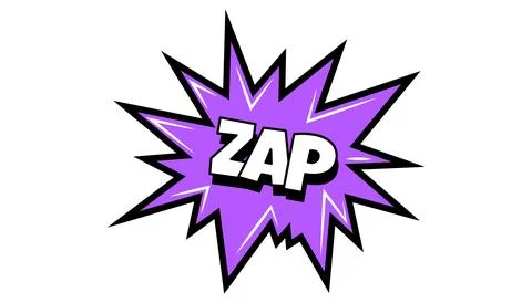 Pow comic bubble. Sound dialogue speech bubbles with word - Zap. Pop art Stock Illustration