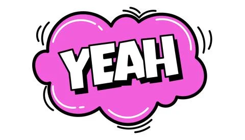 Pow comic bubble. Sound dialogue speech bubbles with word - Yeah. Pop art Stock Illustration