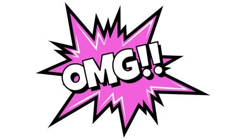 Pow comic bubble. Sound dialogue speech bubbles with word OMG. Pop art Stock Illustration
