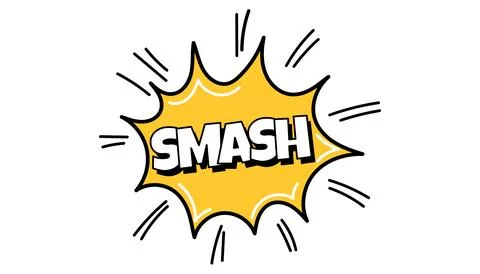 Pow comic bubble. Sound dialogue speech bubbles with word Smash. Pop art Stock Illustration
