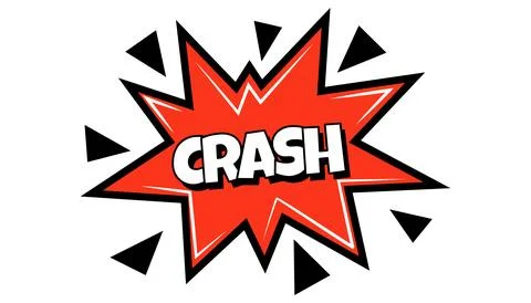 Pow comic bubble. Sound dialogue speech bubbles with word Crash. Pop art expr Illustrazione stock