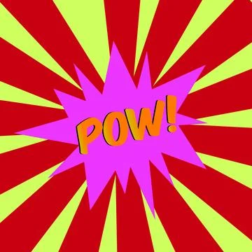 POW! comic bubble text Pop art style Radial lines background Explosion illu.. Stock Illustration