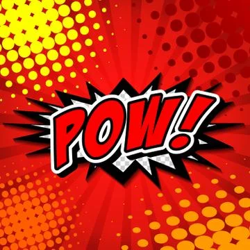 Pow! Comic Speech Bubble, Cartoon Illustrazione stock